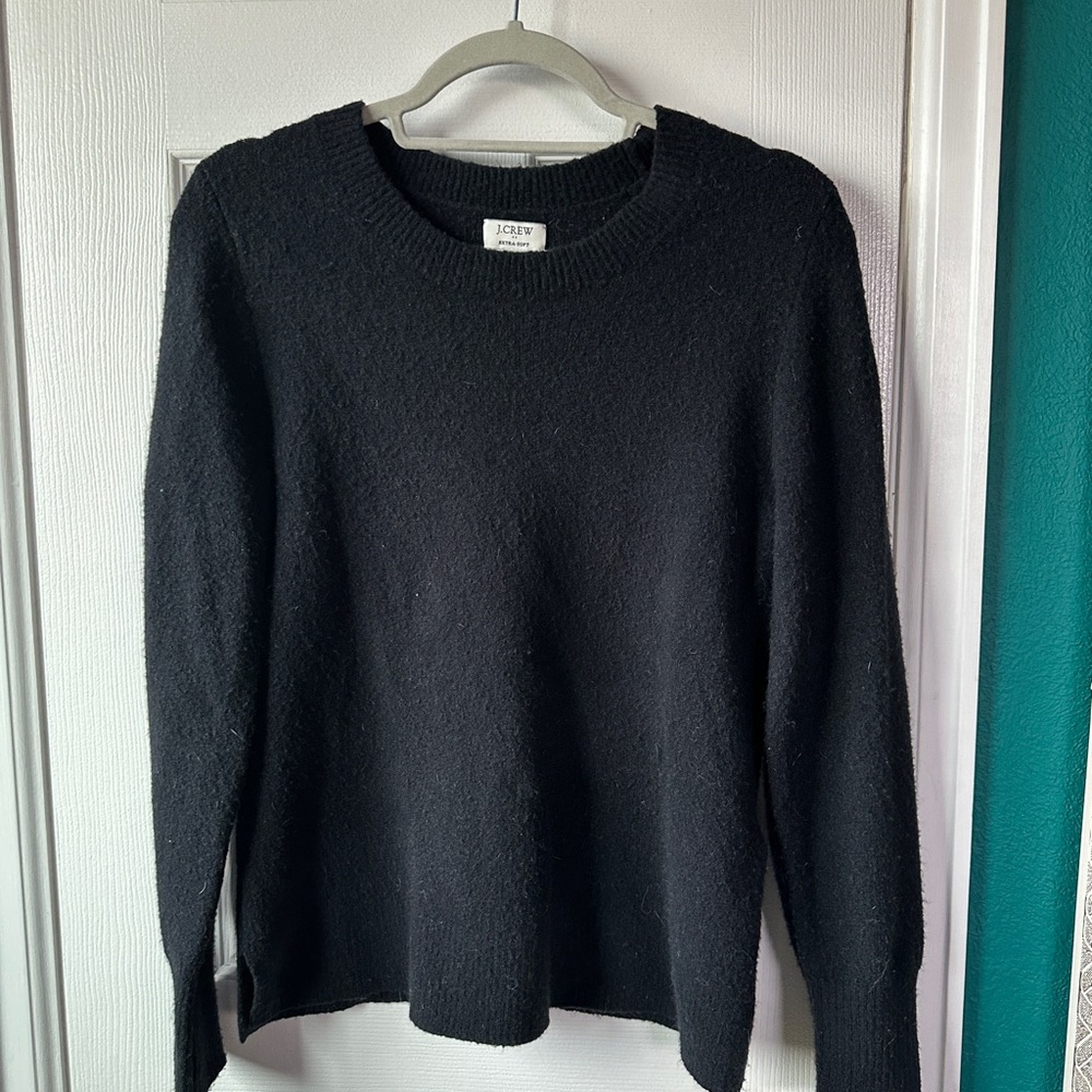J. Crew Women's Classic Black Crew Neck Sweater